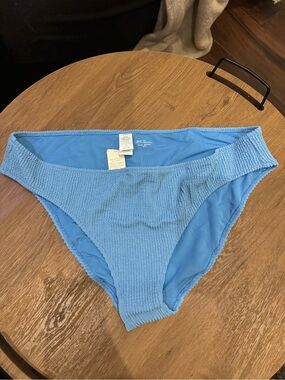 XXL aerie Light Blue Textured Bikini Bottoms Crinkle discontinued